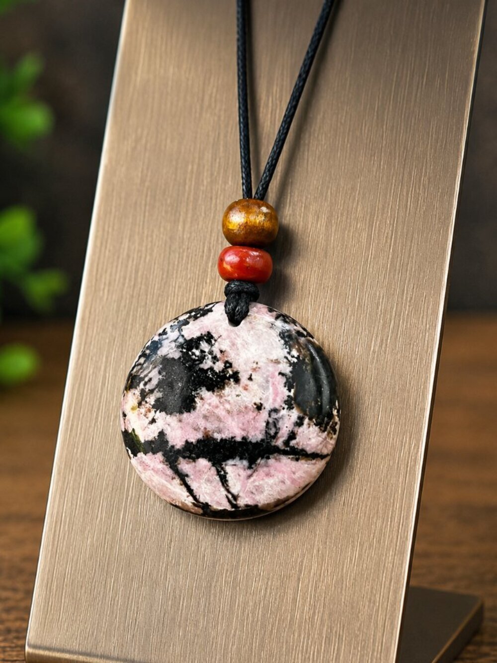 Rhodonite Gemstone Necklace | Handmade